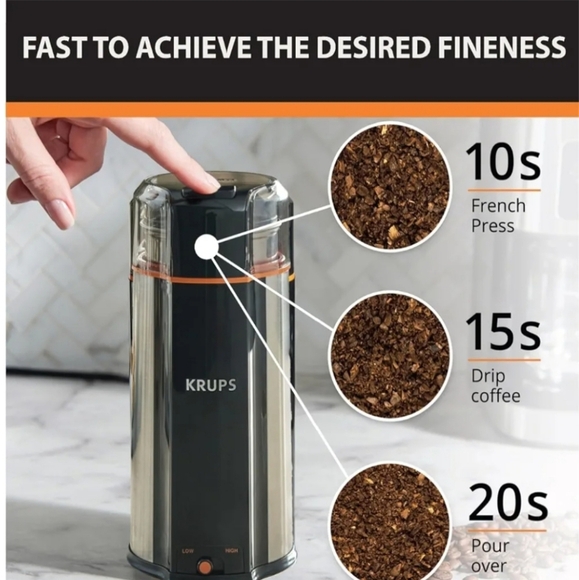 Krups Black and Silver Coffee Grinder NEW - Picture 7 of 11